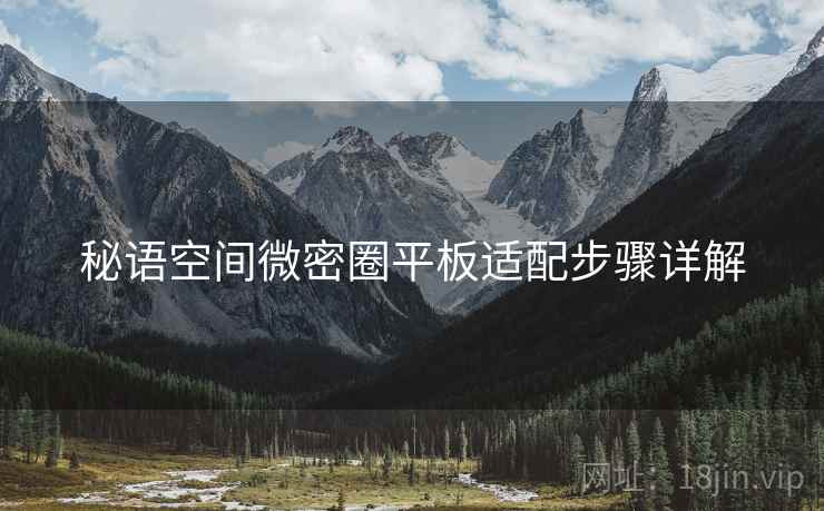 秘语空间微密圈平板适配步骤详解