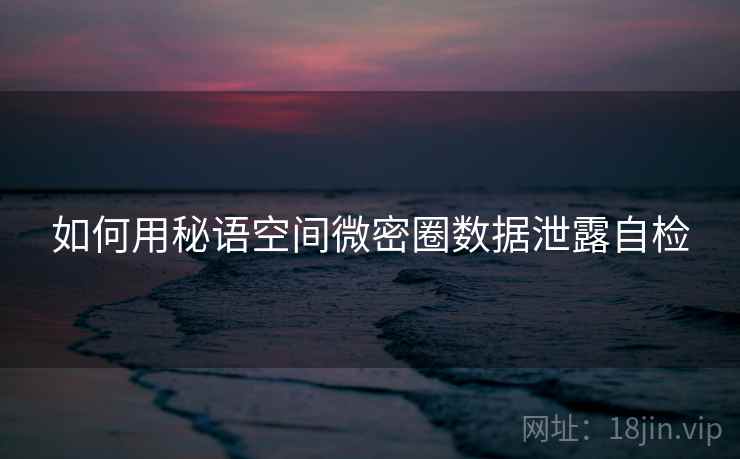 如何用秘语空间微密圈数据泄露自检