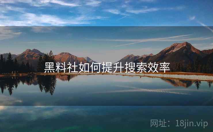 黑料社如何提升搜索效率