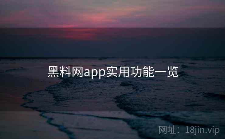 黑料网app实用功能一览