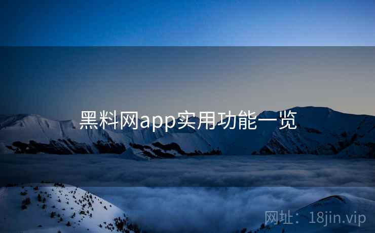 黑料网app实用功能一览